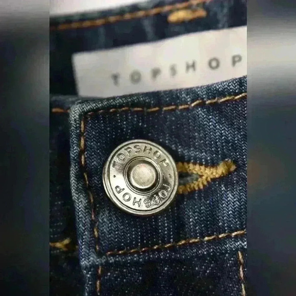 TOPSHOP Medium Blue  Cotton Denim Mom Straight Relaxed Jeans 34x30 Turkey - Picture 6 of 8